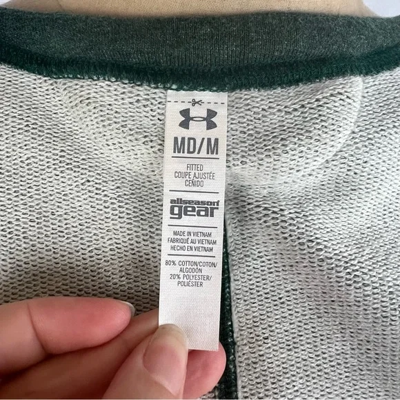 Under Armour green cotton women’s soft full zip moto jacket - Picture 7 of 11